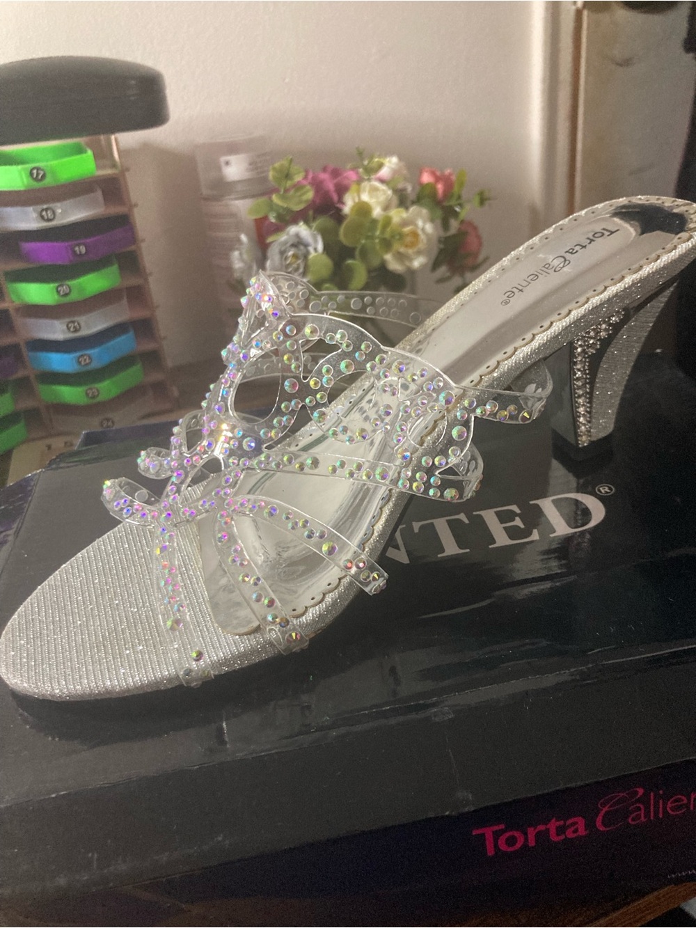 Torré Claire Silver Rhinestone Dress Sandal
